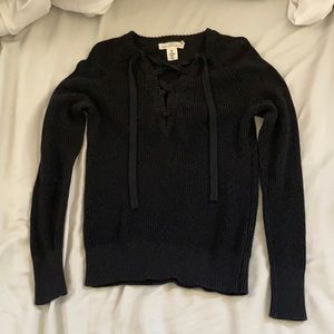 Black Tie Up Sweater